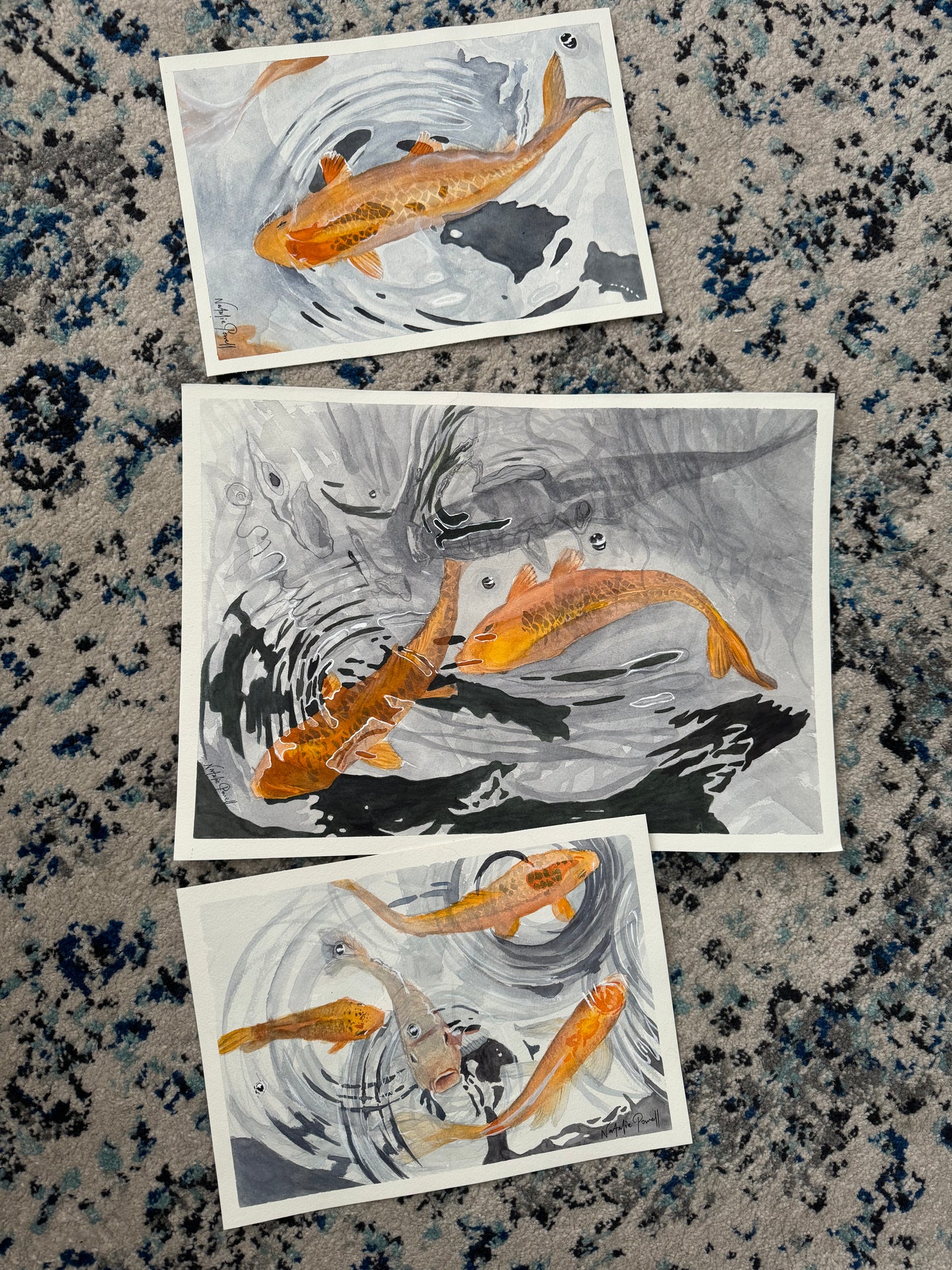 'Curious Koi' original artwork
