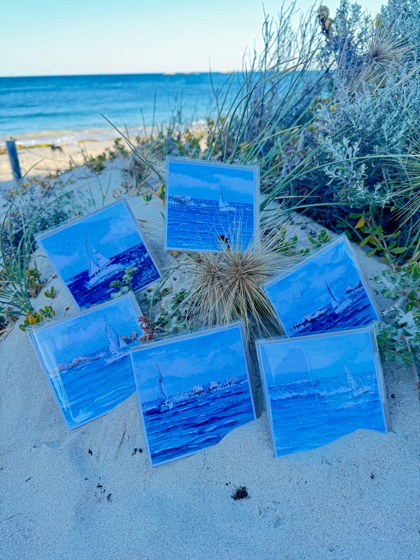 Sailboat set of 6 cards