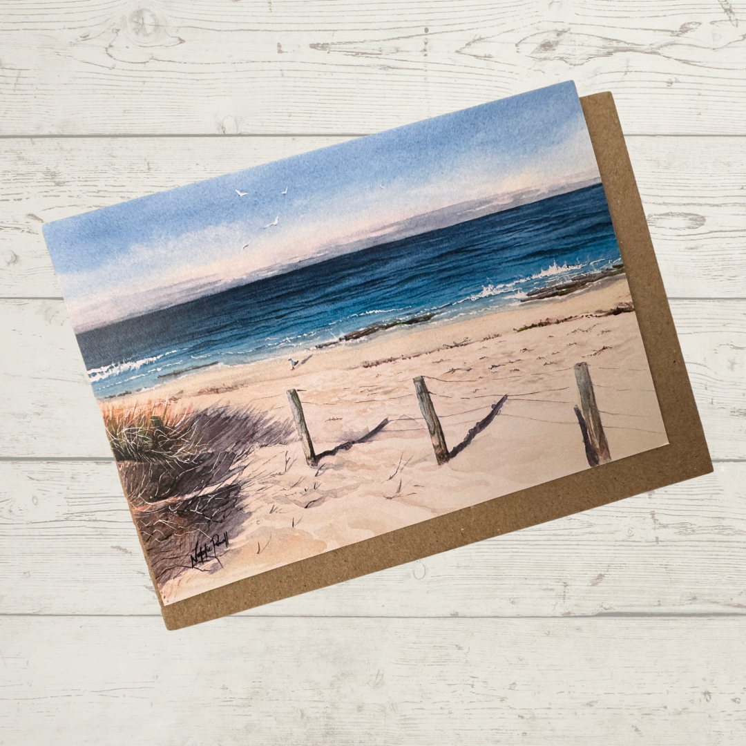 'Morning Descent, Burns Beach' greeting card