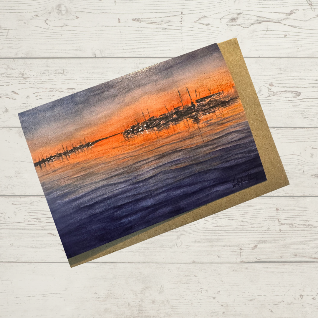 'Atardecer naranja, puerto deportivo de Hillary'