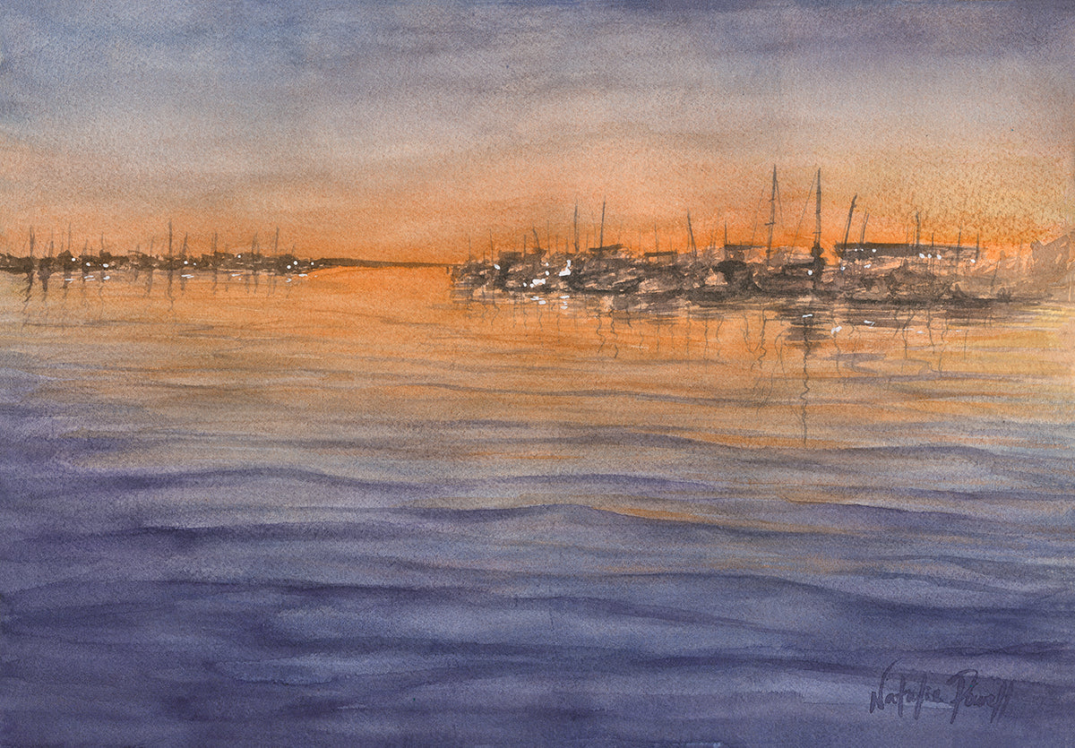'Orange Dusk, Hillary's Marina' print