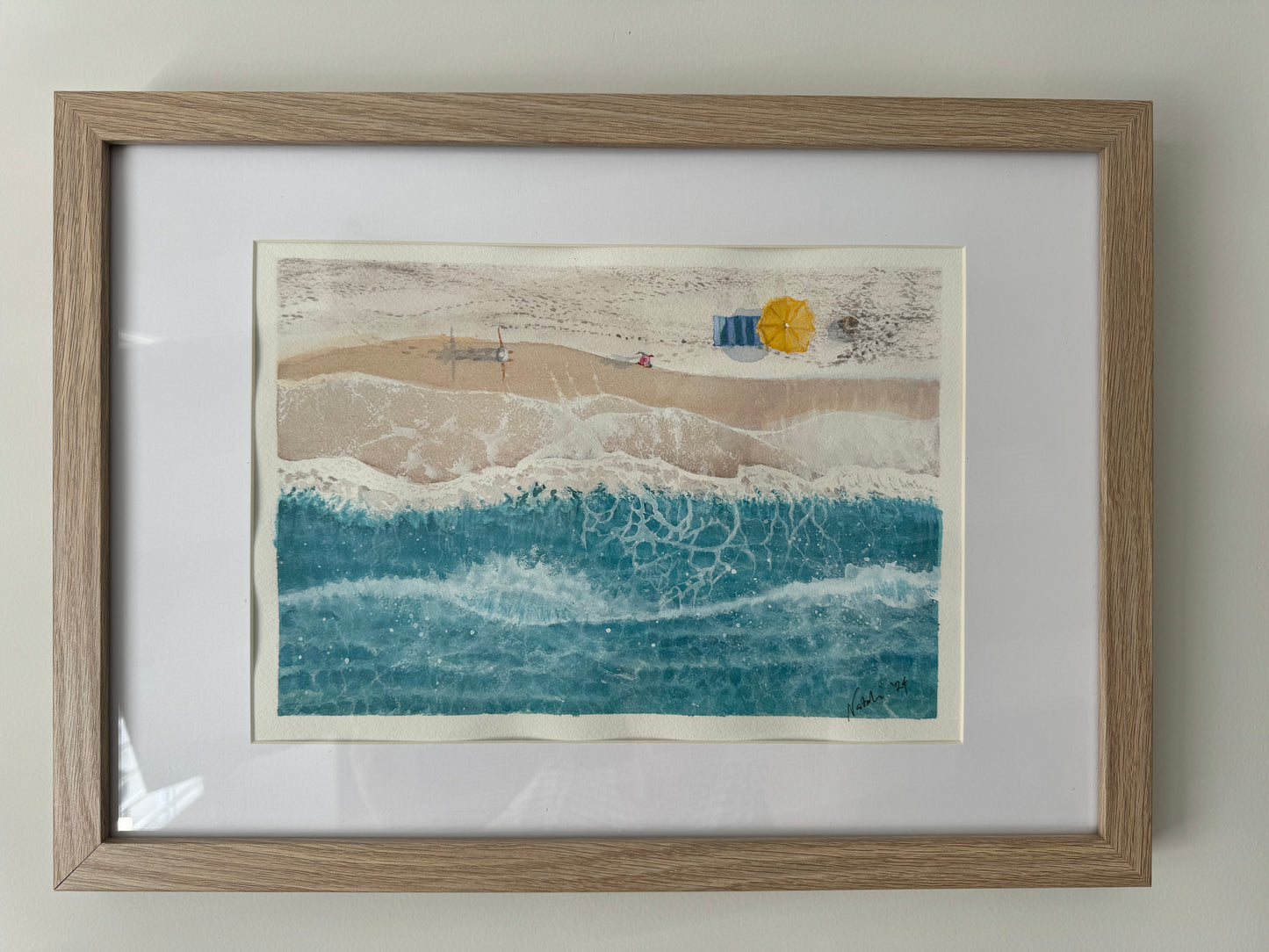 'Running With the Waves' original watercolour