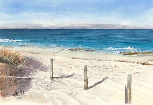 'Morning Descent, Burns Beach' greeting card