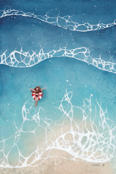 'Floating Away' original watercolour