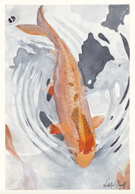 'A Jewel in the Pond' original watercolour