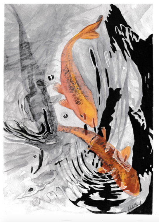 'Expectant Ripples' original watercolour