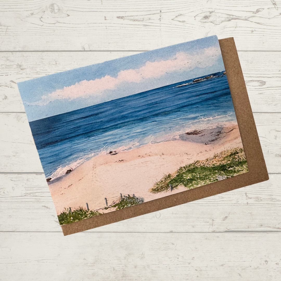 'A View From the Boardwalk, Burns Beach' greeting card
