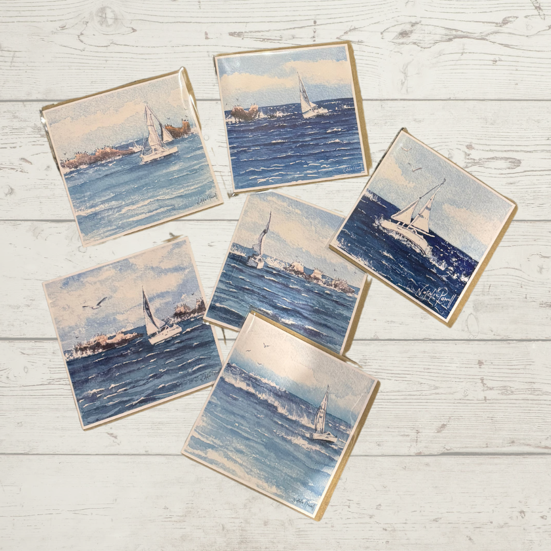 Sailboat set of 6 cards