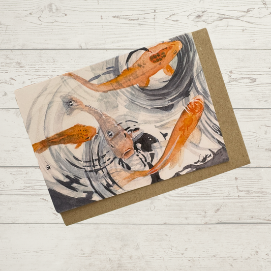 'Curious Koi' greeting card